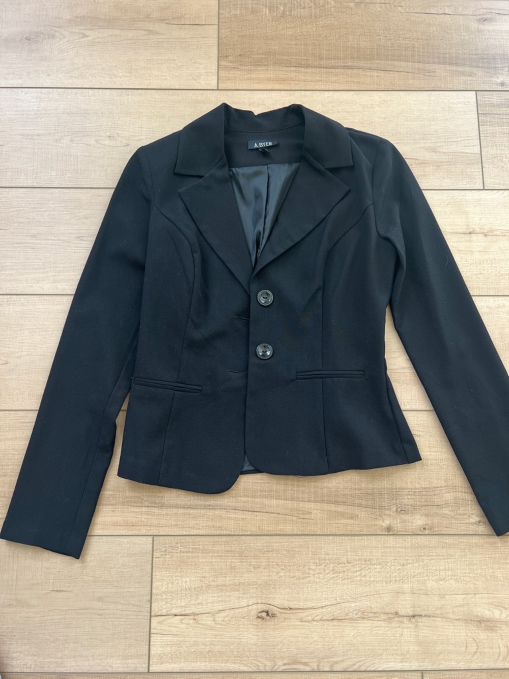A. Byer Black Two-Button Tailored Blazer